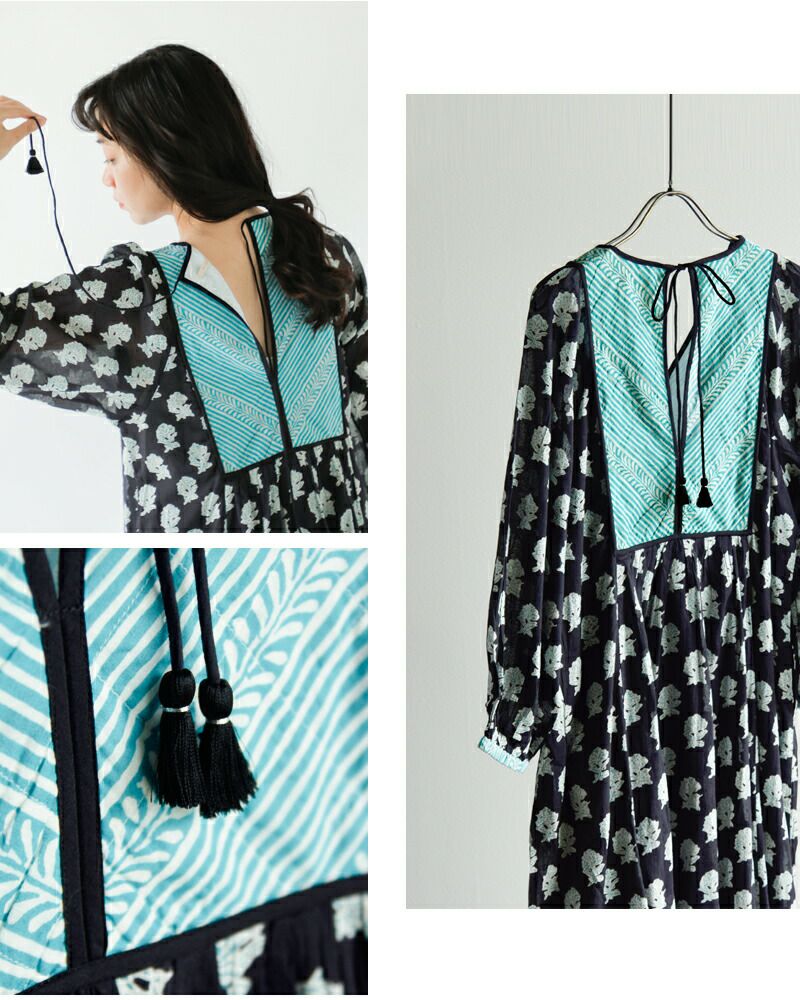 40%OFF】ne Quittez pas ヌキテパ ルータス コンビ プリント ドレス