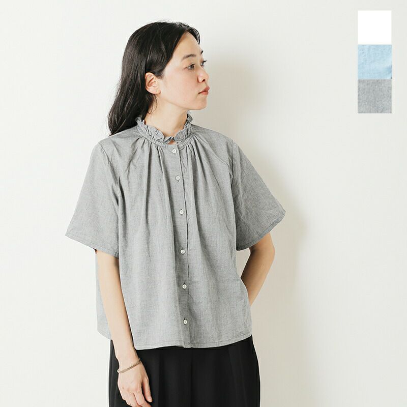MidiUmi ミディウミ　シャツジャケット　シャンブレー　コットン　ショート丈 MARcourt｜MidiUmi シャンブレーシャツジャケット | Rakuten