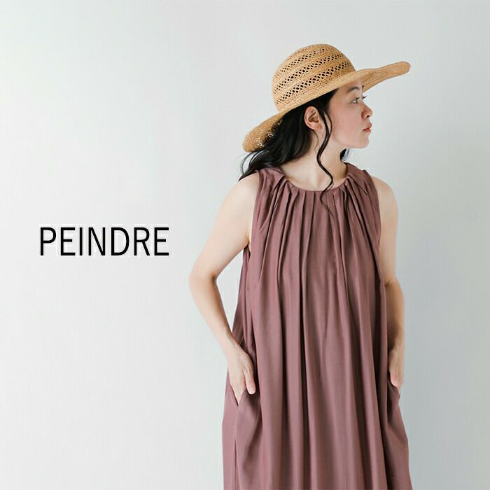 peindre パンドル フロント タック ノースリーブ ワンピース re