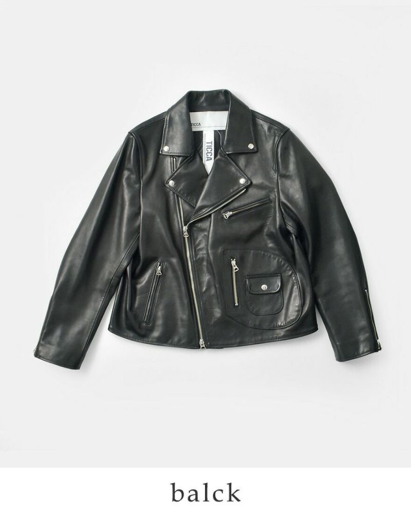 TICCA ティッカ ラムレザー ダブル ライダース ジャケット tbea