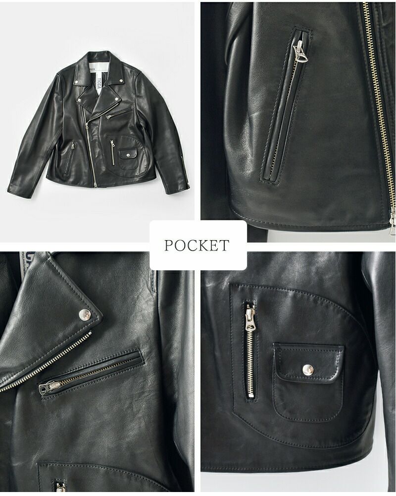 TICCA ティッカ ラムレザー ダブル ライダース ジャケット tbea