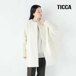 TICCA ティッカ ウール ノーカラー テント コート tbea-244-yo
