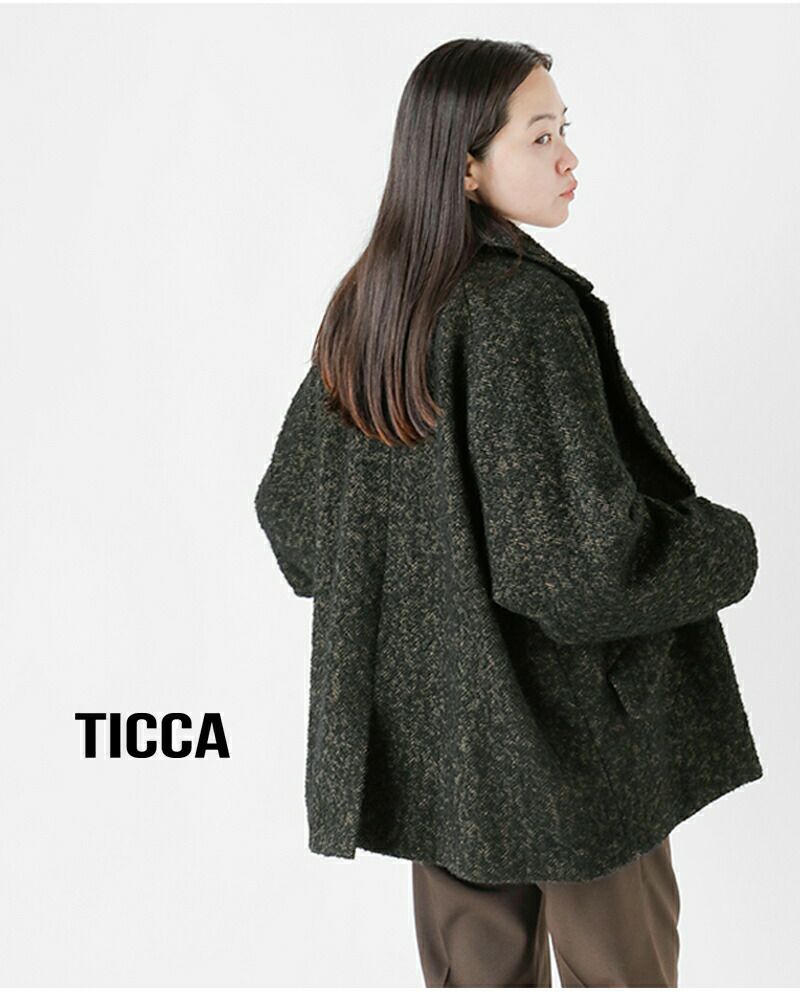 TICCA ティッカ ウール ミックスツイード ジャケット コート