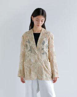 CLANE クラネ フラワー シアー ジャガード ジャケット 19103-0432-kk