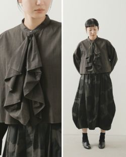 美品 ハバーサック ストライプ柄 ブサムシャツ ブサムブラウス A575 美品 ハバーサック ストライプ柄 ブサムシャツ ブサムブラウス