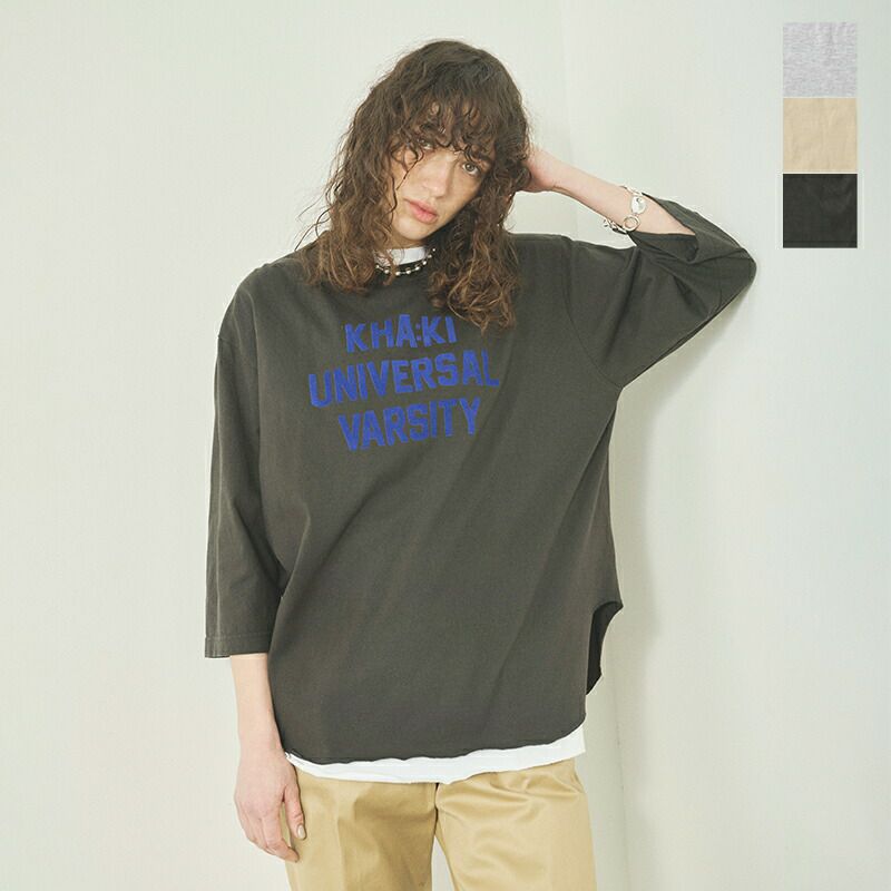 【新品未使用】kha:ki カーキ コットン刺繍長袖Tシャツ kha:ki カーキ コットン 7分袖 Tシャツ “7TH TEE -K.U.V