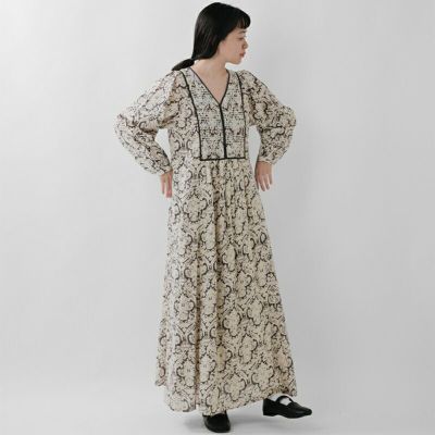 ヌキテパ ne quittez pas strap dress Poplin Stripe Block Print Strap Dress | Pasand by ne Quittez
