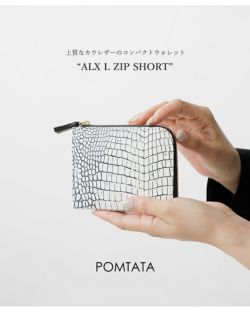 追加分◆ ぽこた POMTATA ポンタタ カウレザー クロコ型押し Lジップ ショート