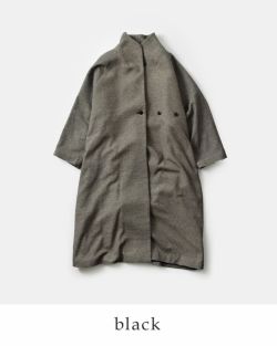 20%OFF】【÷÷】Hella ヘラ スタンドカラー ツイード ロング コート