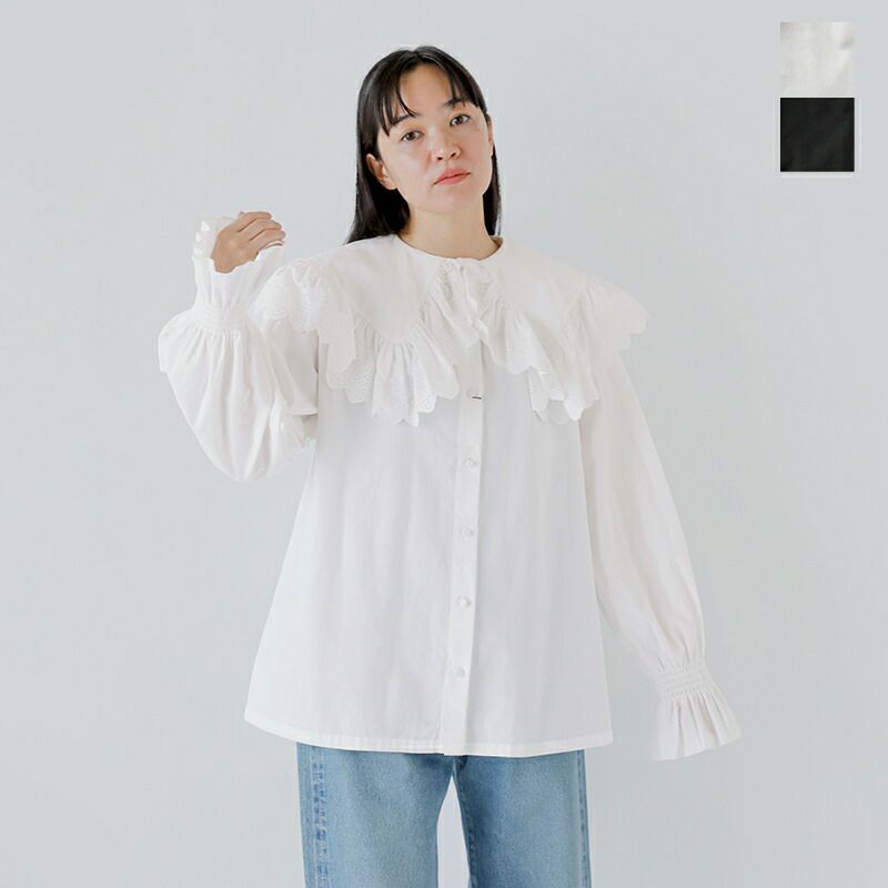 Shinzone シンゾーン コットン レースカラー ブラウス “LACE COLLAR