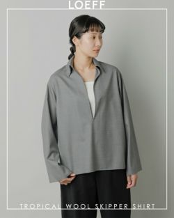 LOEFF ロエフ ウールトロ スキッパー シャツ 8821-2-990079-mn 2025aw