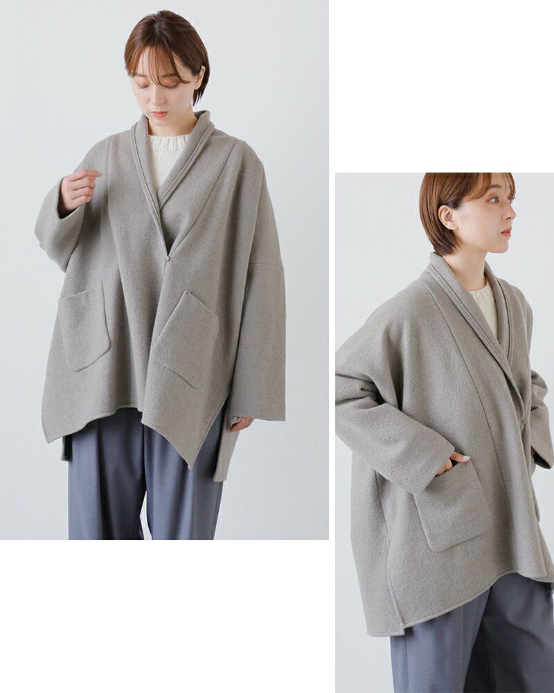 evam eva エヴァムエヴァ プレス ウール ローブ e253k092-mn 2025aw