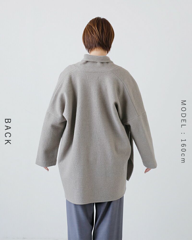 3こ1】evam eva エヴァムエヴァ プレス ウール ローブ e253k092-mn