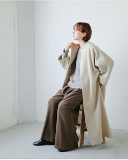 evam eva エヴァムエヴァ ウール ロング コート e253t209 レディース