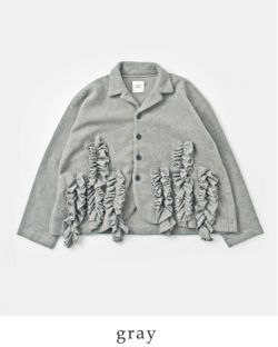 nonnondorl rose エレガント フリル付き ウールジャケット 日本製 nonnondorl rose エレガント フリル付き ウールジャケット 日本製