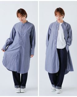 30%OFF】g グラム コットン タイプライター バンドカラー シャツ