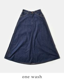 or slow オアスロウ デニム ペインター ロング スカート 00-4127