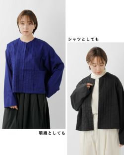 mizuiro ind ミズイロインド コットン クルーネック ピンタック シャツ