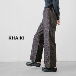 kha:ki カーキ ジャガード レオパード ワイド イージー パンツ