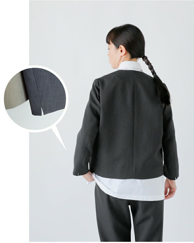 【NARU 】ナル　新品未使用　ノーカラージャケット 黒　冷房対策 NUL0125S0001_pz_a001.jpg