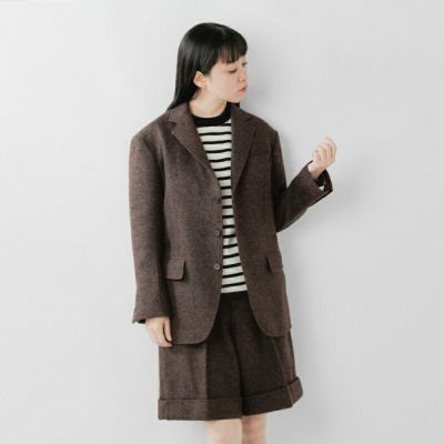 Scye サイ ウール シェットランド へリンボーン ツイード ブレザー