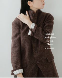 ジャケット・アウター Scye Shetland Wool Tweed Jacket Scye サイ ウール シェットランド へリンボーン ツイード ブレザー
