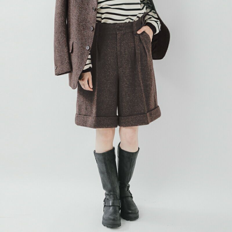 50%OFF】Scye サイ ウール シェットランド ヘリンボーン ツイード