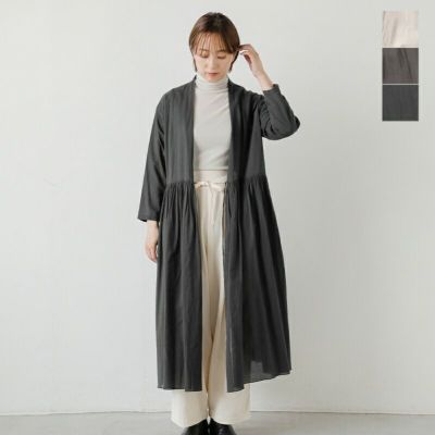 evam eva エヴァムエヴァ コットン ギャザー ローブ e253t021-mn