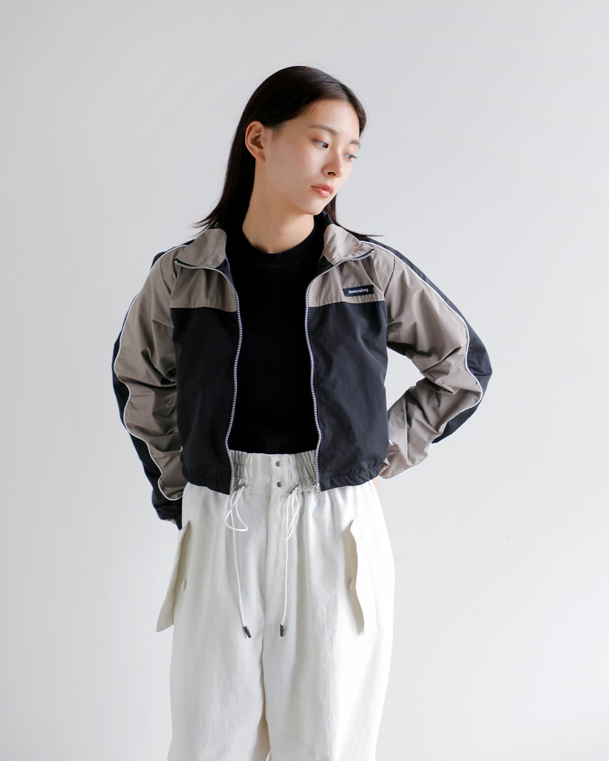 50%OFF】SEA シー タフタ トラック ジャケット 110706306-kk