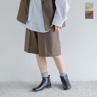 ハンナ anuke アンヌーク ウールブレンド センタープレス ハーフ パンツ