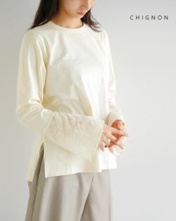 CHIGNON シニヨン カット ジャガード ドッキング カットソー