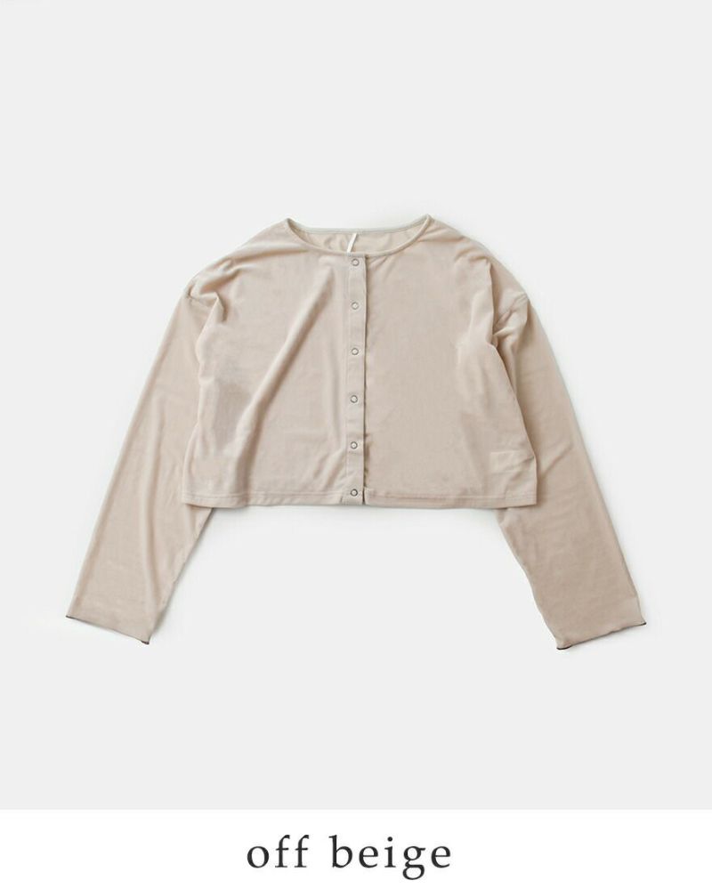 whyto ホワイト シアー ベロア カーディガン “sheer velour