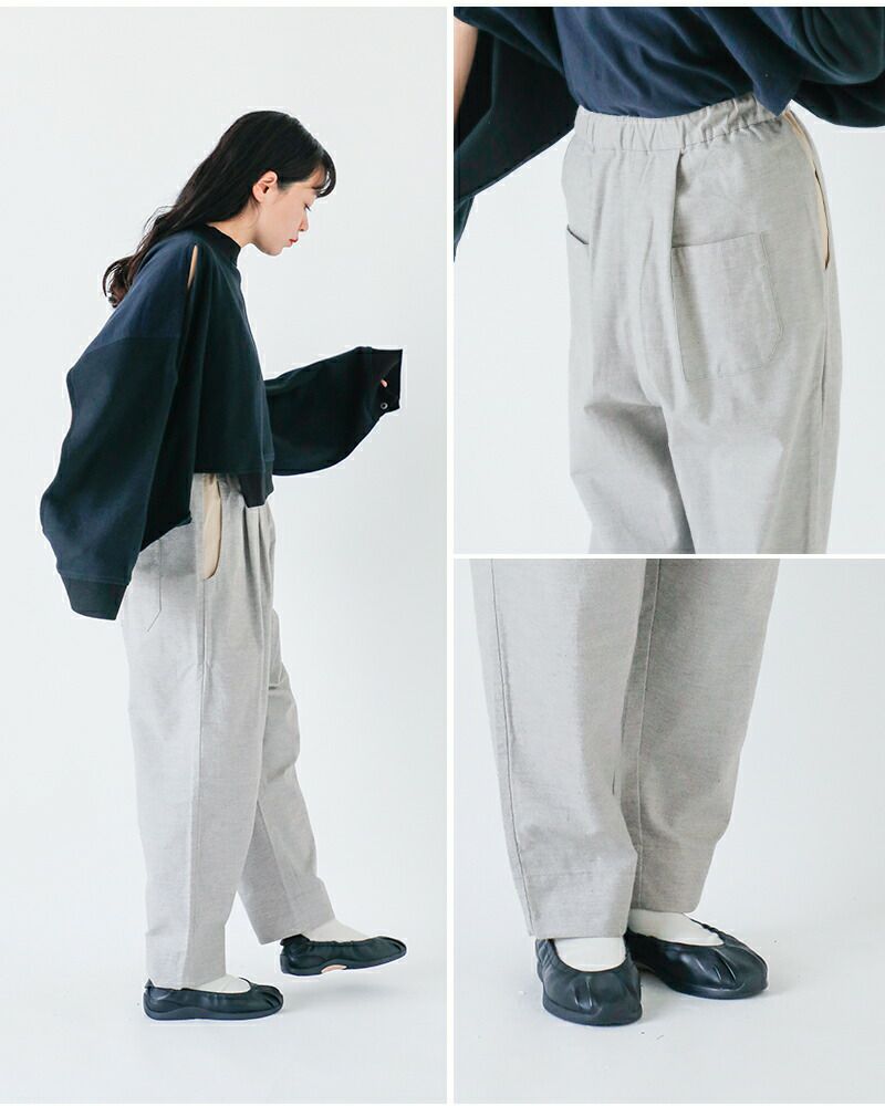 スニュウ sneeuw  コットン タック ドロー パンツ snw32-15 パンツ  ☆☆ クーポン対象 30%OFF】sneeuw スニュウ コットン タック ドロー パンツ snw32-15-kr