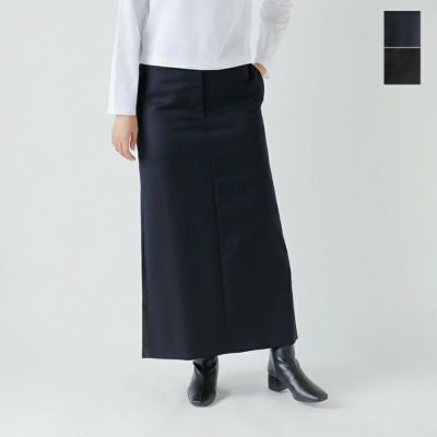 イタリー製『ETICI』爽やかNAVY”サラと滑らかコットンロングスカート！44 イタリー製『ETICI』爽やかNAVY”サラと滑らかコットンロング