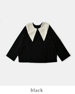 MAGALI マガリ コットン シルク ビッグカラー プルオーバー