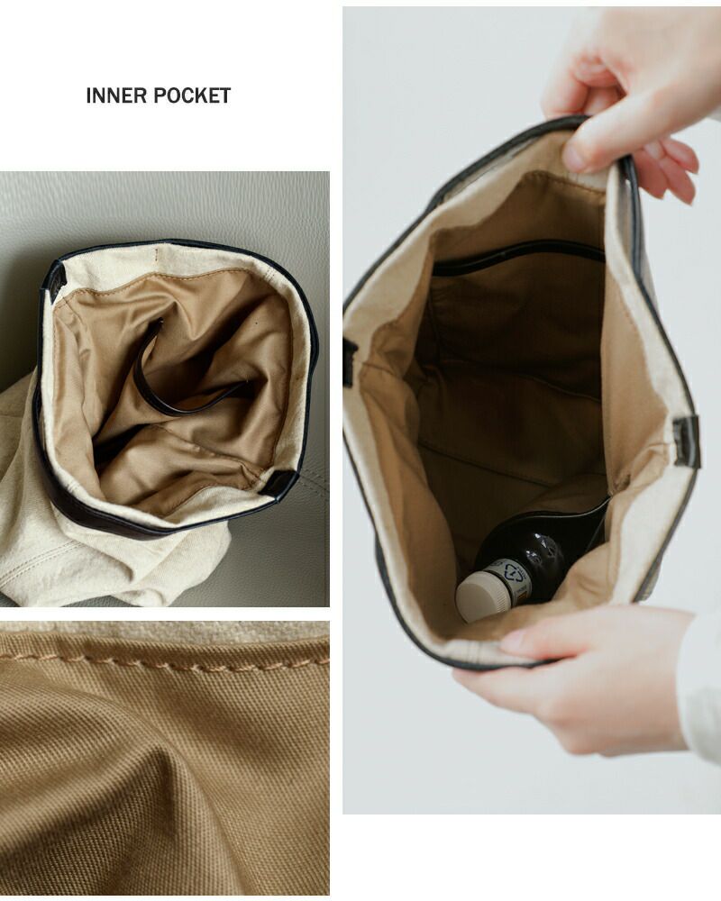 Permanent Age パーマネントエイジ コットン リネン×カウレザー ミニ