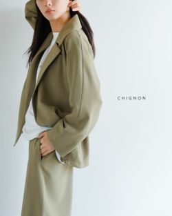ドヨン 30%OFF】CHIGNON シニヨン エステルクロス トッパー ジャケット 4854