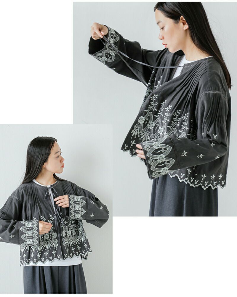 アンティパスト　ANTIPAST ブラウス　刺繍　パイナップル アンティパスト ANTIPAST ブラウス 刺繍 パイナップル