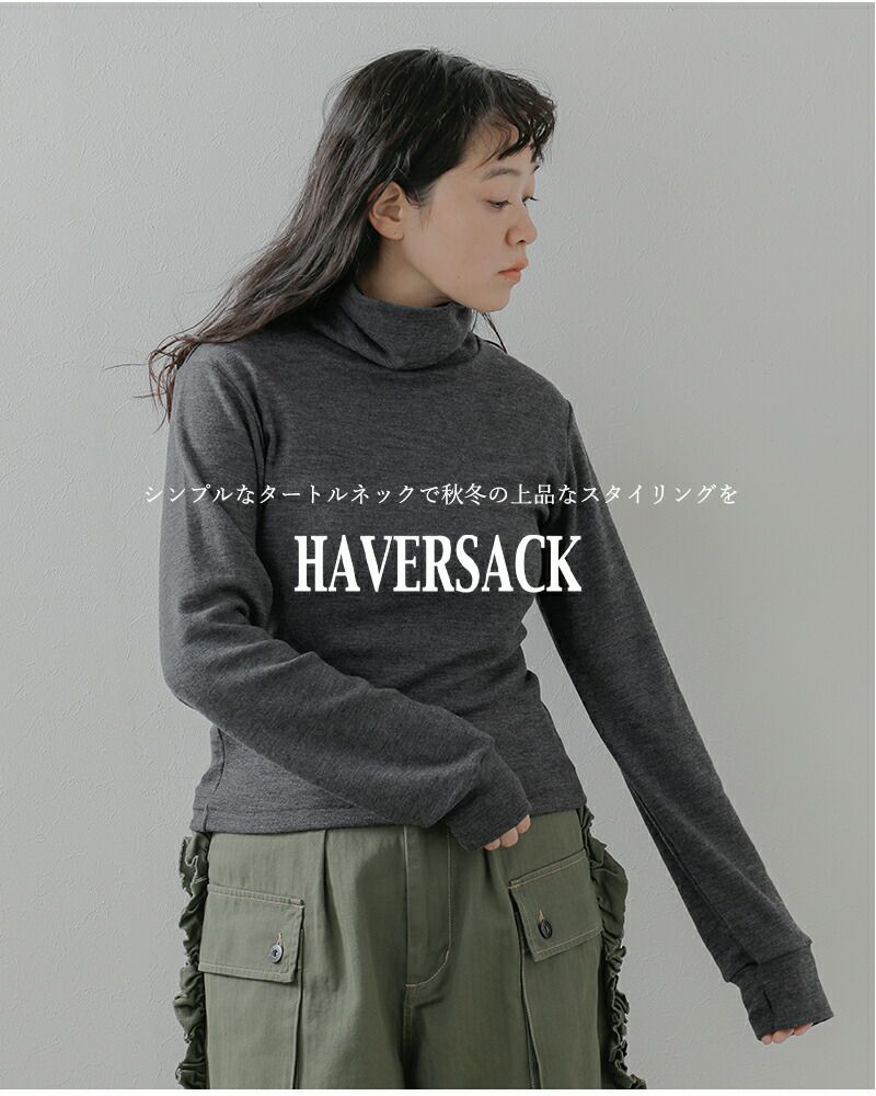 定価31,900円 ハバーサック　ウール タートルネック ドルマン プルオーバー HAVERSACK ハバーサック ボイルド スムース ウール