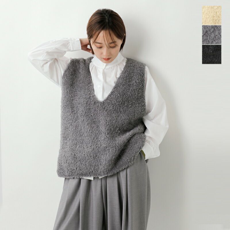クーポン対象】mizuiro ind ミズイロインド ヘアリー Vネック