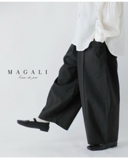 マガリ MAGALI  コットンリネン アンティークキャンバス フラップ パンツ pt64 パンツ  クーポン対象 MAGALI マガリ コットンリネン アンティークキャンバス フラップ