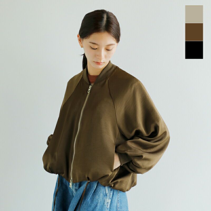 CHIGNON シニヨン サテン ボリューム ブルゾン 4654-033mk-ms