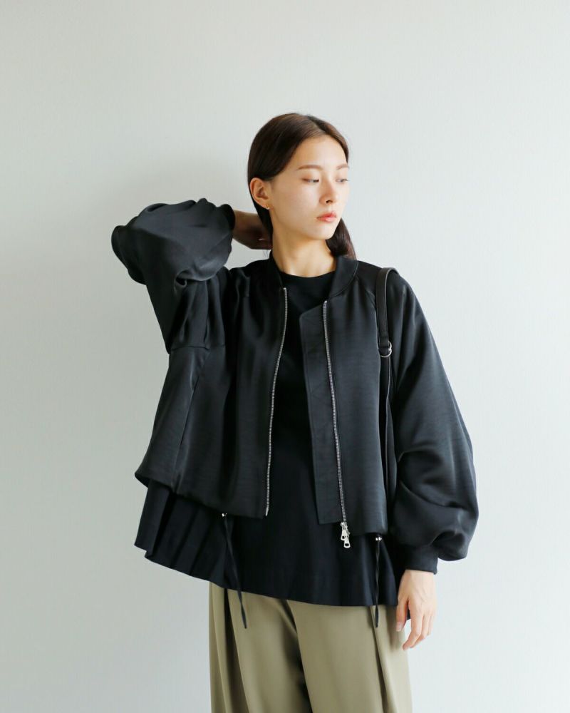 CHIGNON シニヨン サテン ボリューム ブルゾン 4654-033mk-ms