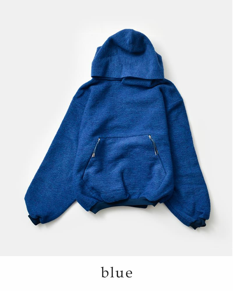 TANAKA タナカ シェットランドウール ジャージー フード スウェット