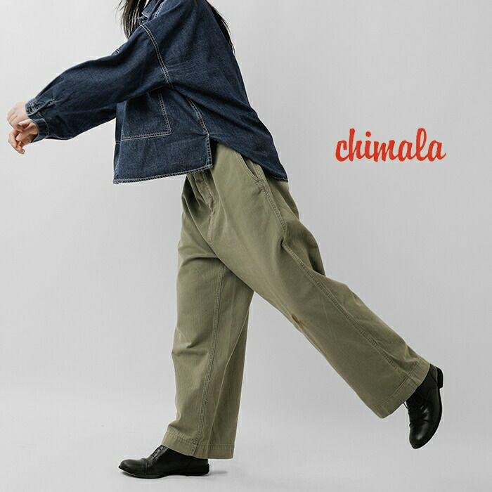 chimala チマラ　ヘリンボーン　カーゴパンツ　Mサイズ　オフホワイト chimala チマラ ヘリンボーン カーゴパンツ Mサイズ オフ