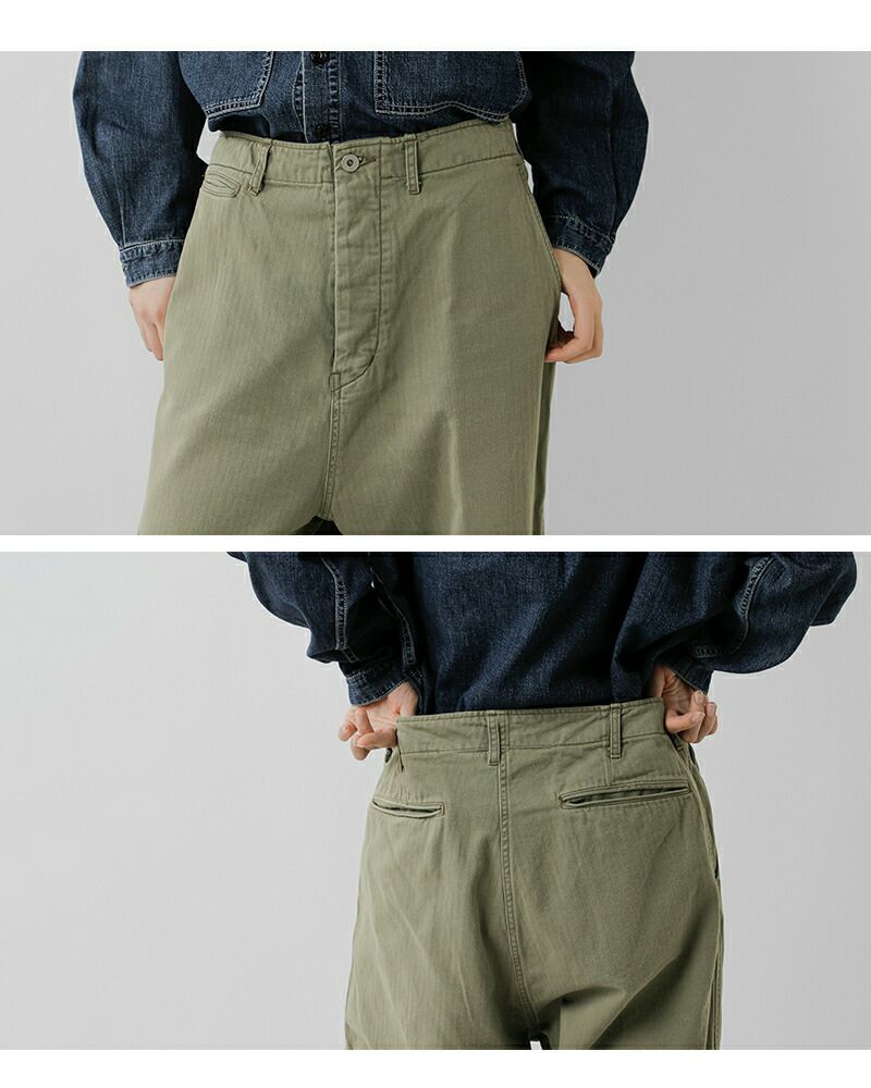 chimala チマラ　ヘリンボーン　カーゴパンツ　Mサイズ　オフホワイト chimala(チマラ)】US ARMY HARRINGBONE OFFICER TROUSERS | ミリタリー
