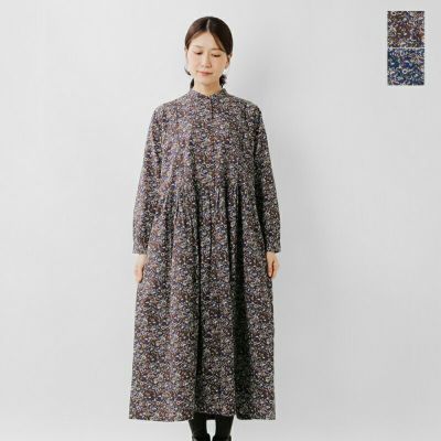 SOIL ソイル 40s ポプリン ミディアム フラワー プリント バンドカラー