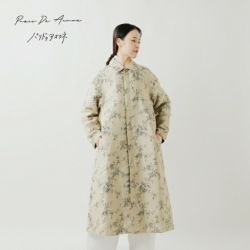 ハウピア　フラワージャガード　コート PARIS DE AOUNE｜ボタニカル フラワージャガード ステンカラー