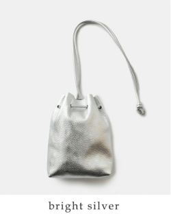 FERCHI フェルチ ドラーロレザー メタリック 巾着 ショルダー バッグ