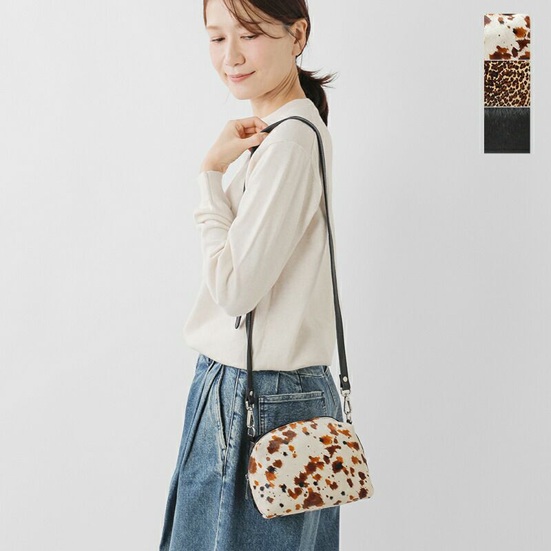 クーポン対象】FERCHI フェルチ カウレザー ハラコ ショルダー バッグ